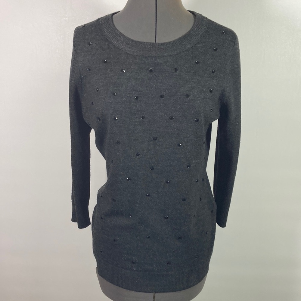 New York & Co Long Sleeve Crewneck Ribbed Neckline,Cuff, & Hem Sweater Size M